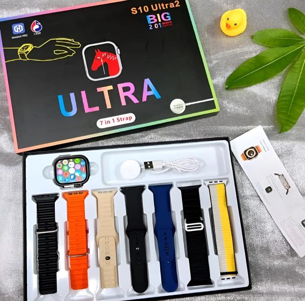 S10 Ultra 2 Smart Watch Titanium Black Orange Blue