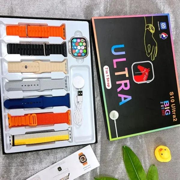 S10 Ultra 2 Smart Watch Titanium Black Orange Blue