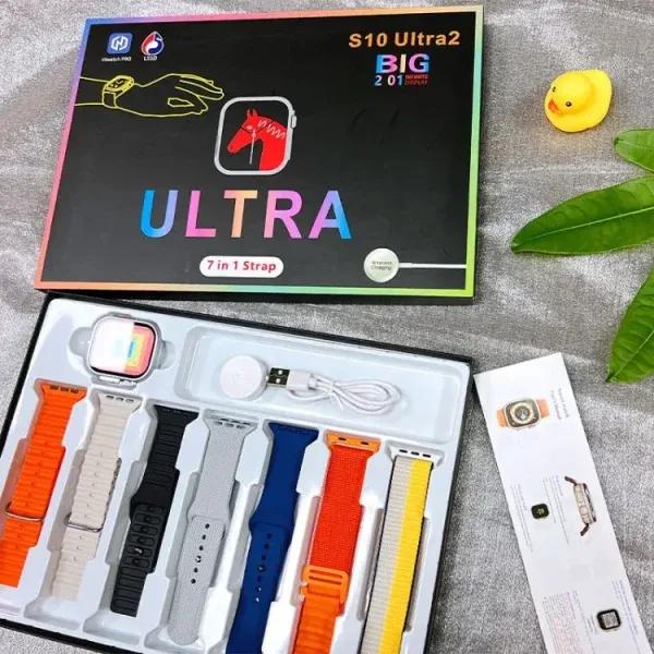 S10 Ultra 2 Smart Watch Titanium Black Orange Blue