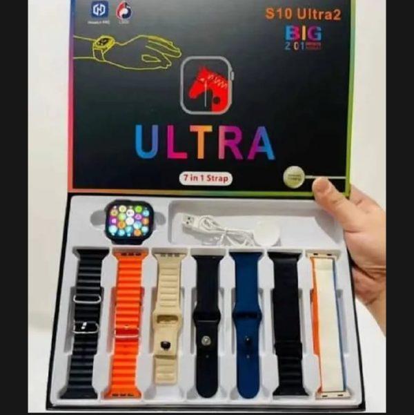S10 Ultra 2 Smart Watch Titanium Black Orange Blue