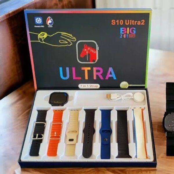 S10 Ultra 2 Smart Watch Titanium Black Orange Blue