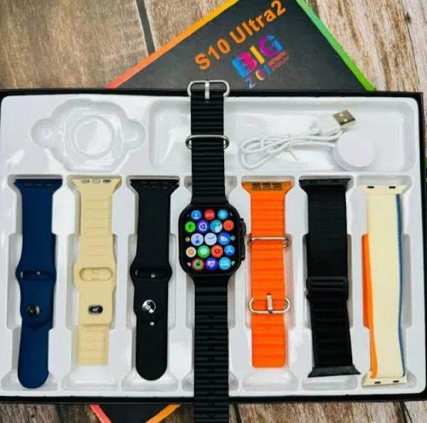 S10 Ultra 2 Smart Watch Titanium Black Orange Blue