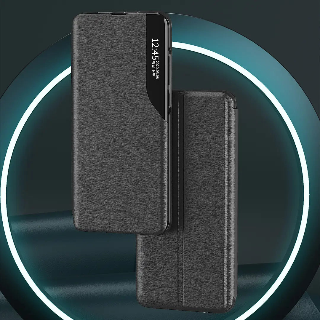 iPhone 17 Flip Case with Side Window Stand