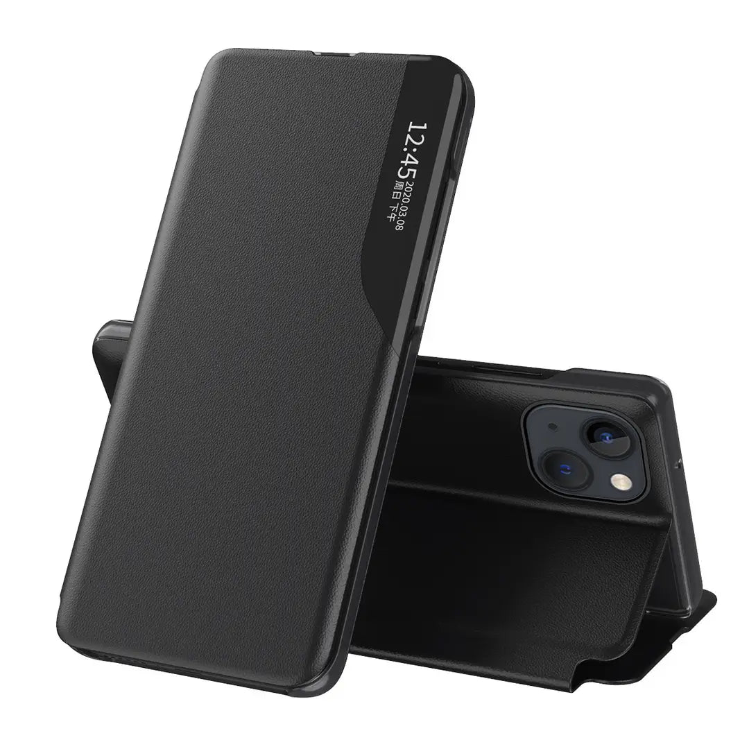 iPhone 17 Flip Case with Side Window Stand
