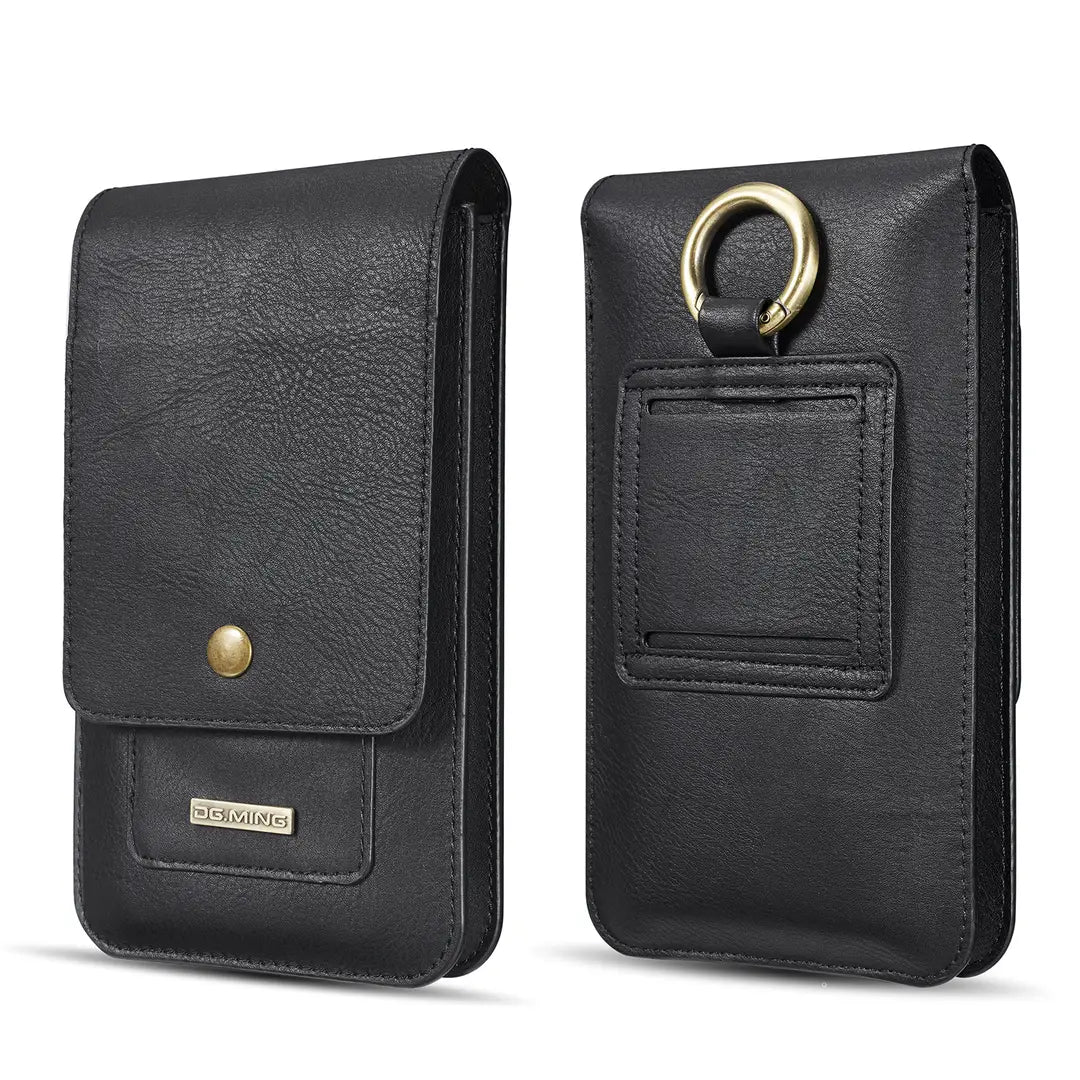 Black Leather Waist Bag for iPhone 12/11 Pro Max