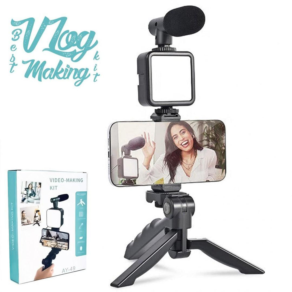 Multi-Functional Tripod Stand Black Portable Video Setup