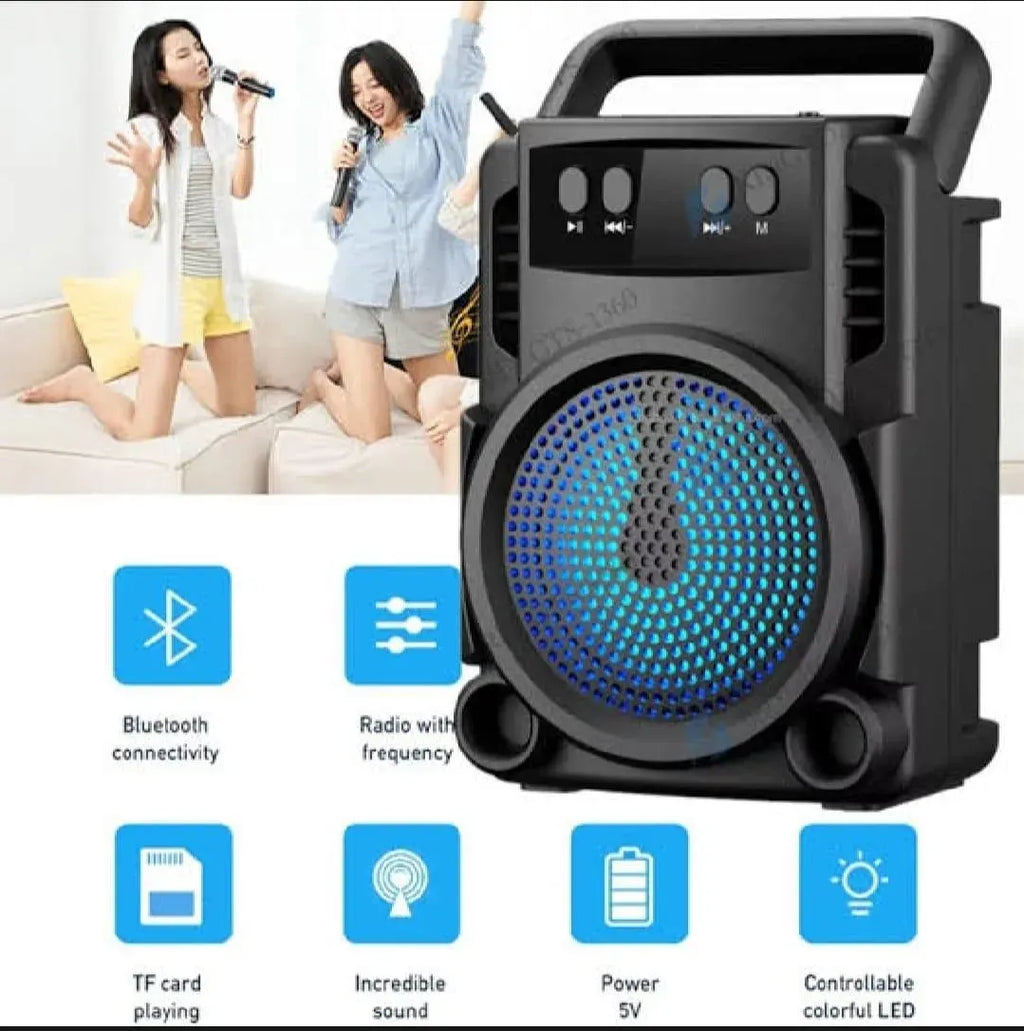 GTS-1360 Bluetooth Speaker with 5 Card Slot & FM Radio