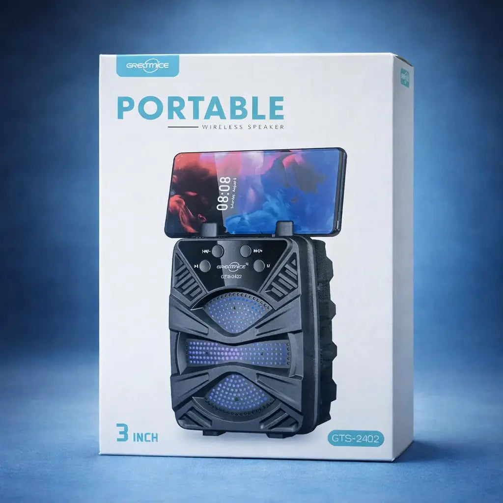 GTS-2422 3-Inch Portable Wireless Bluetooth Speaker with Built-In Phone Holder