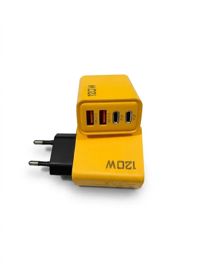 120W GaN Super Fast Duo Charger (Type-C + USB-A) Super Fast Charger With Fast Cable