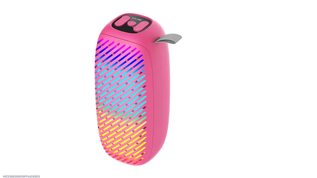 Portable Bluetooth Speaker with LED Lights & Fast Charge, Pink, 5W, 1200mAh Battery, 1998 Model, 5" x 2" x 29.9"