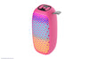 Portable Bluetooth Speaker with LED Lights & Fast Charge, Pink, 5W, 1200mAh Battery, 1998 Model, 5" x 2" x 29.9"