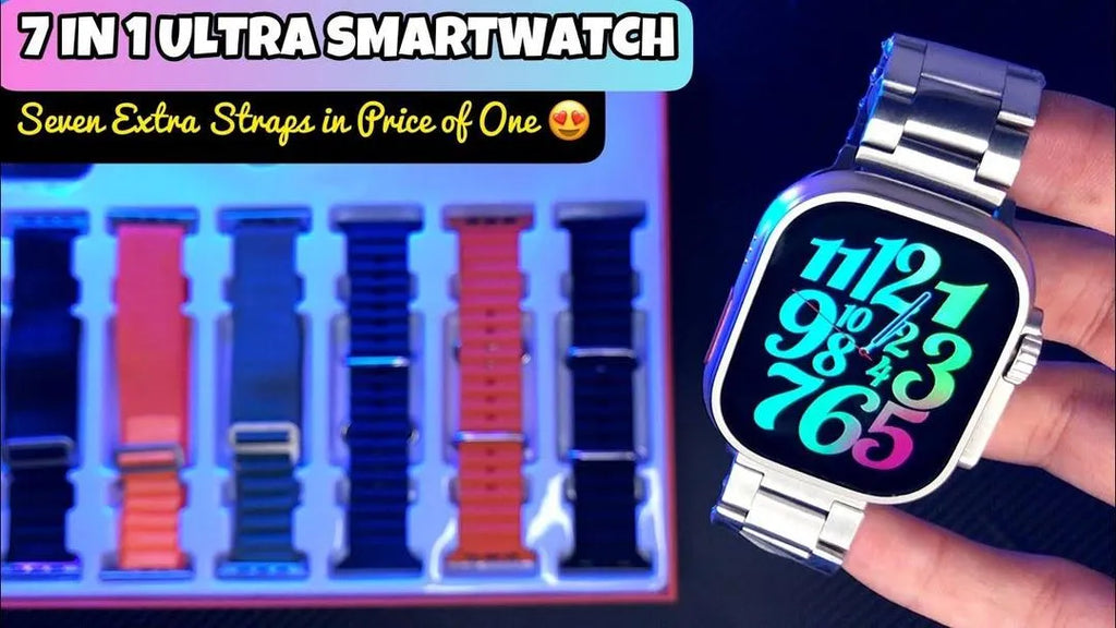 7-in-1 Smart Watch with 7 Straps Bluetooth Fitness Tracker