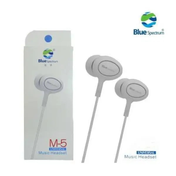 Blue Spectrum M5 Black Handsfree | High-Quality Stereo Earphones with Deep Bass | High-Quality Wired Headphones for All Mobile Phones
