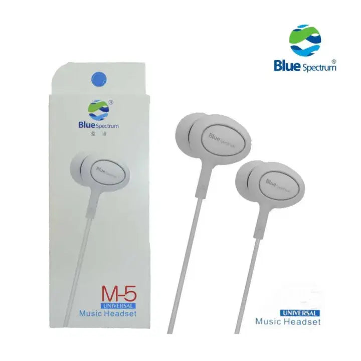 Blue Spectrum M5 Handsfree | High-Quality Stereo Earphones with Deep Bass Sound | Wired Headphones for All Mobile Phones