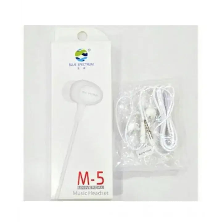 Blue Spectrum M5 Handsfree | High-Quality Stereo Earphones with Deep Bass Sound | Wired Headphones for All Mobile Phones