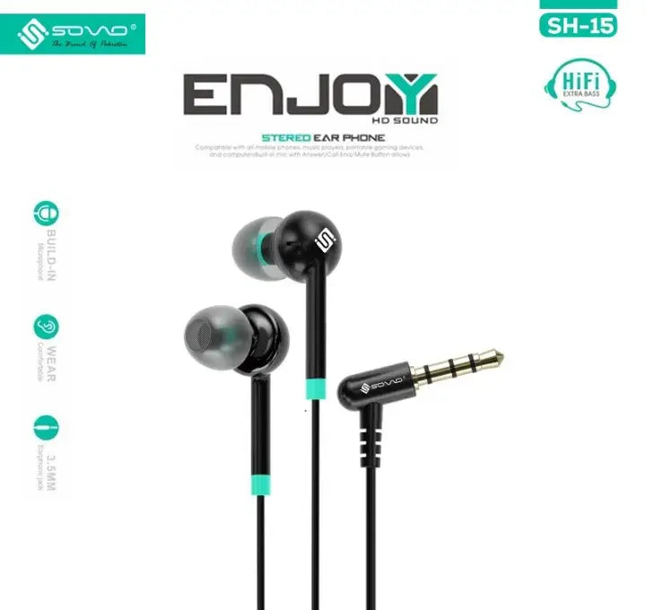 ENJOY SH-15 3.5MM Handfree Ear Headphones Headset High Quality