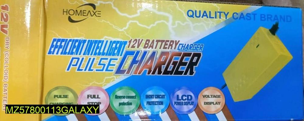 Smart 12V Battery Charger with Pulse Charging & LCD Display