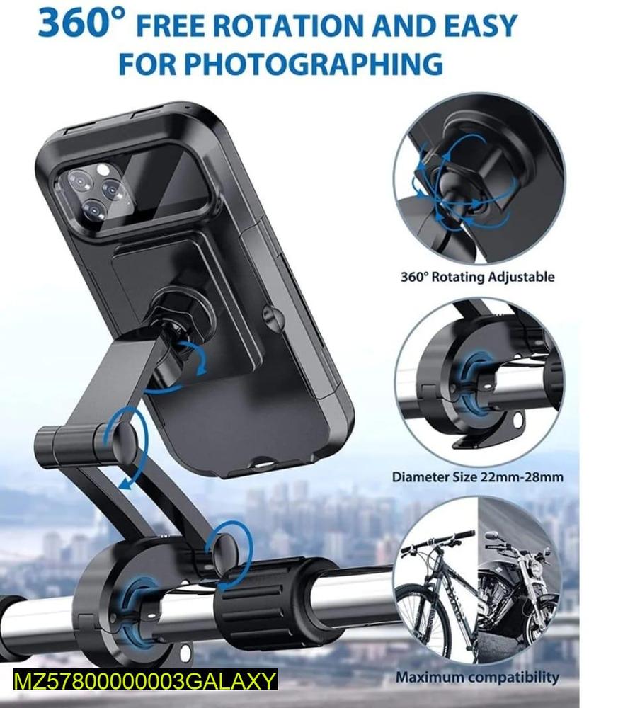 360 Degree Rotating Phone Holder Black TPU Motorcycle Stand