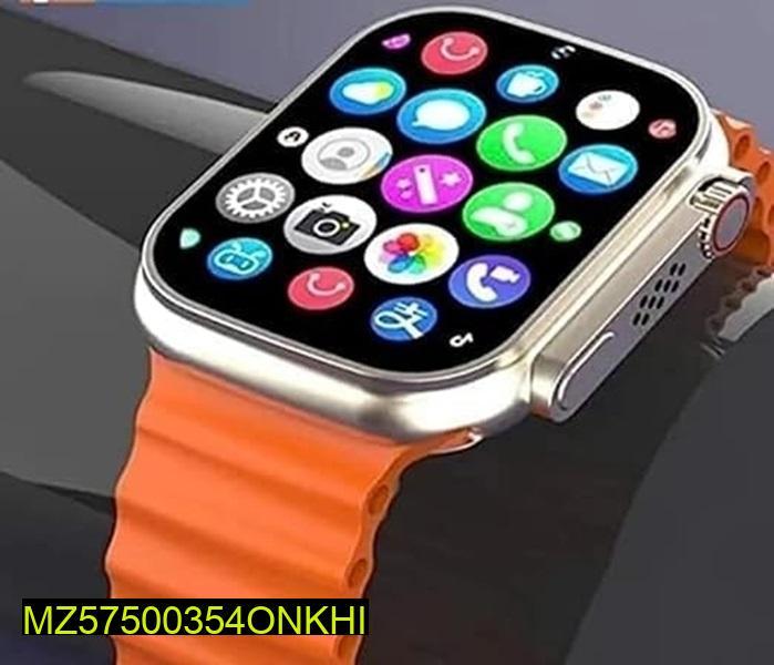 Smartwatch T800 Ultra Series 8 Black Orange Rubber Strap