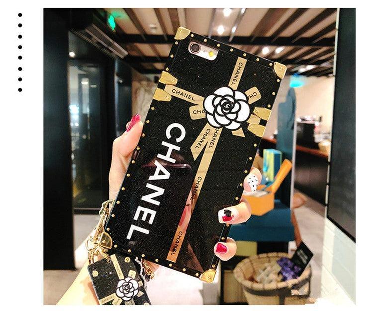 Chanel Black Glitter iPhone Cover with Arm Chain