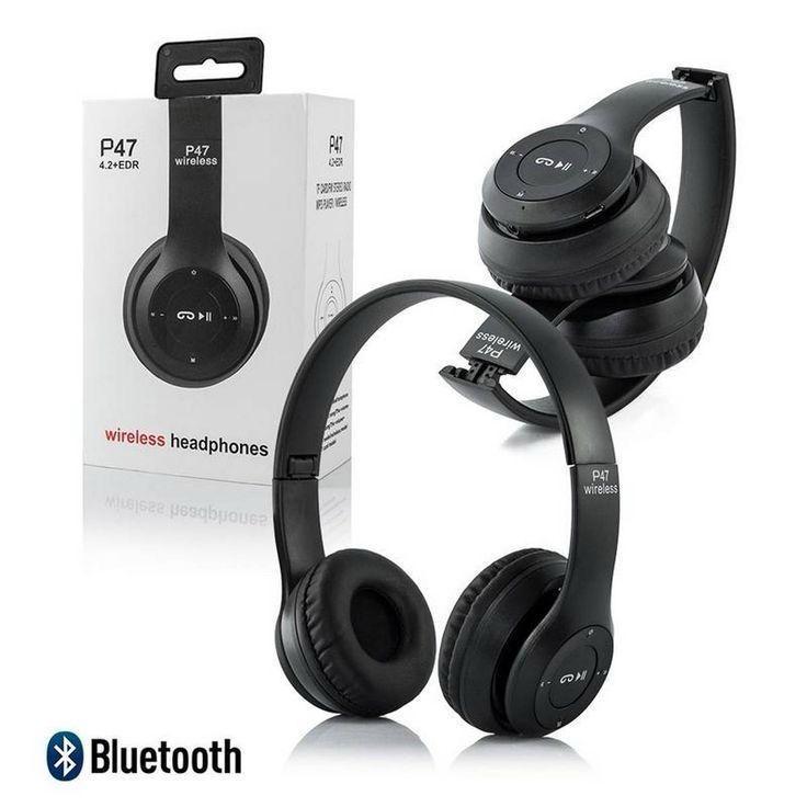 Wireless Stereo Headphones Black Active Noise Cancellation