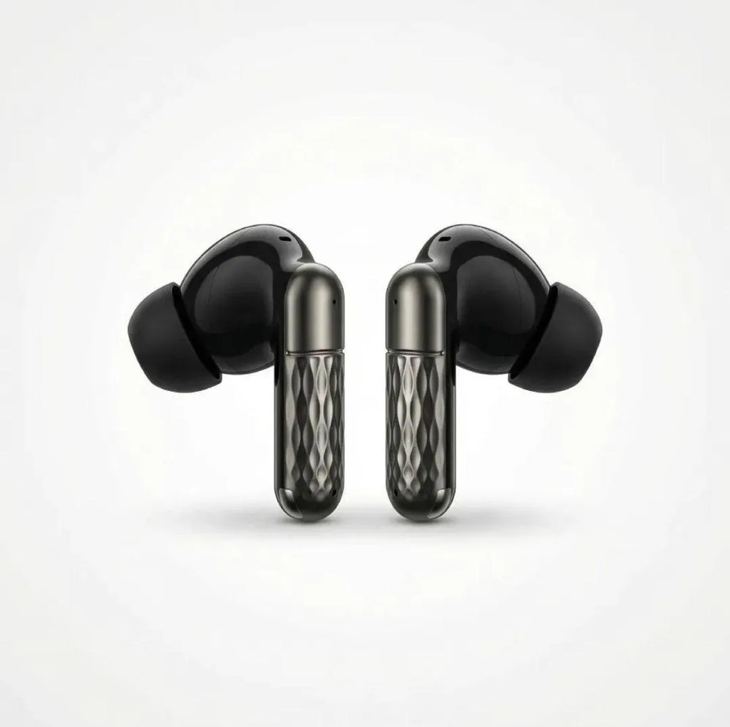 TWS Wireless Earbuds Yellow Black Battery Charging