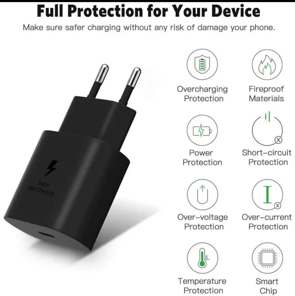 25W PD USB-C Charger for Samsung & AirPods