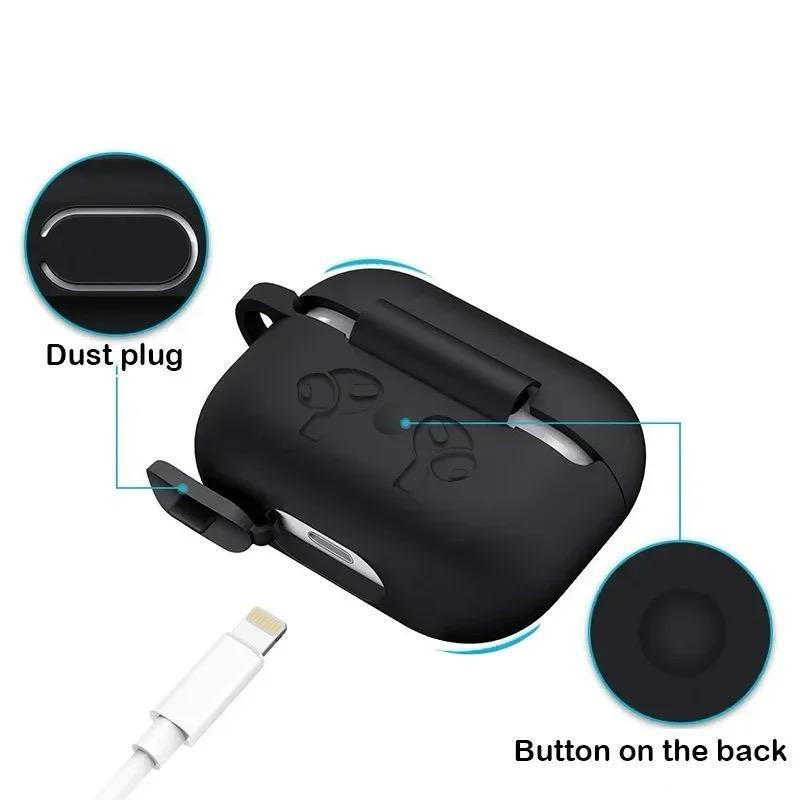 Airpods Pro 2 Silicone Case with Carabiner Hook