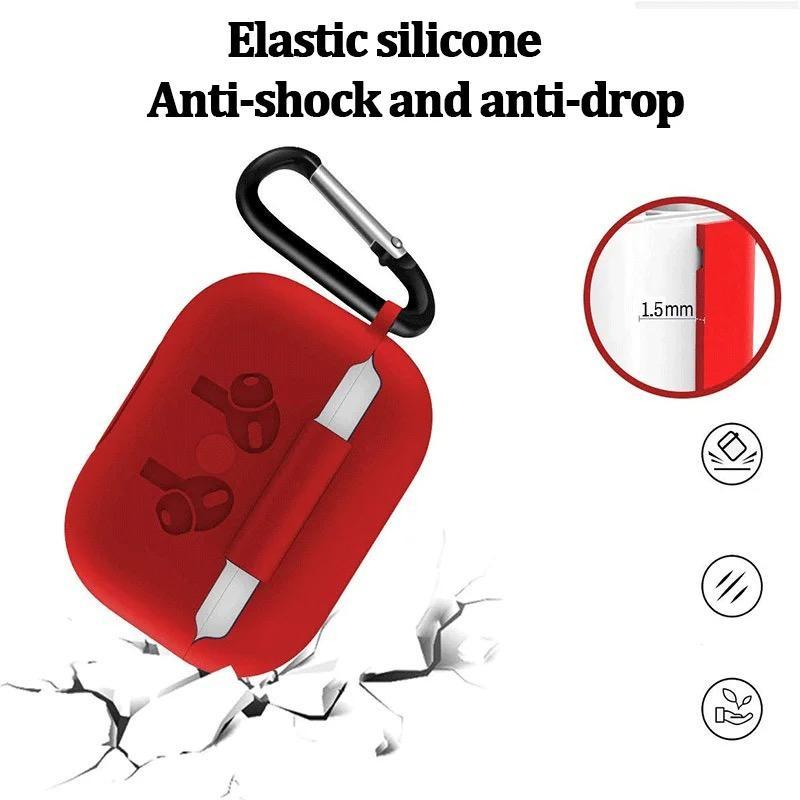 Airpods Pro 2 Silicone Case with Carabiner Hook