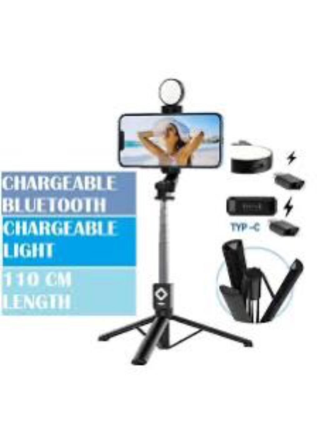 Black Foldable Selfie Stick with Tripod Base